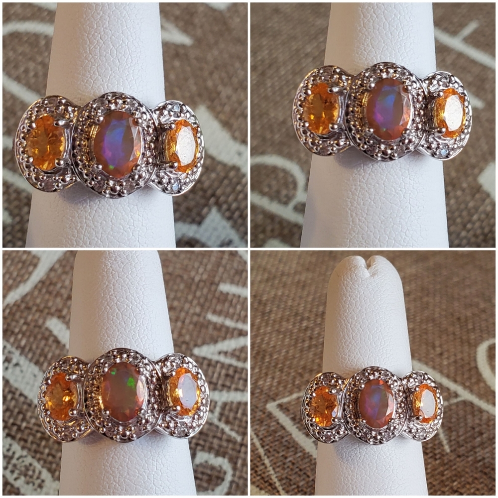 Ethiopian Fire Opal Citrine Ring - Picture 4 of 17
